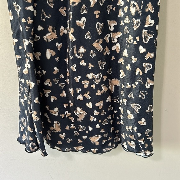 Free People Kendall Satin Slip Midi Skirt Hearts Slip On Valentine Sz XS - Picture 5 of 14